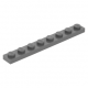 LEGO lapos elem 1x8, sötétszürke (3460)